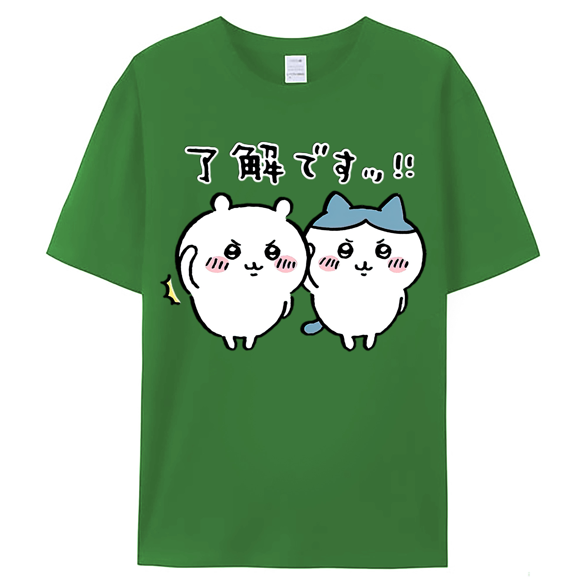 （画像用） ちいかわ ハチワレ Chii-kawa hachiware レディースカジュアルプリントTシャツ（綿100％）
